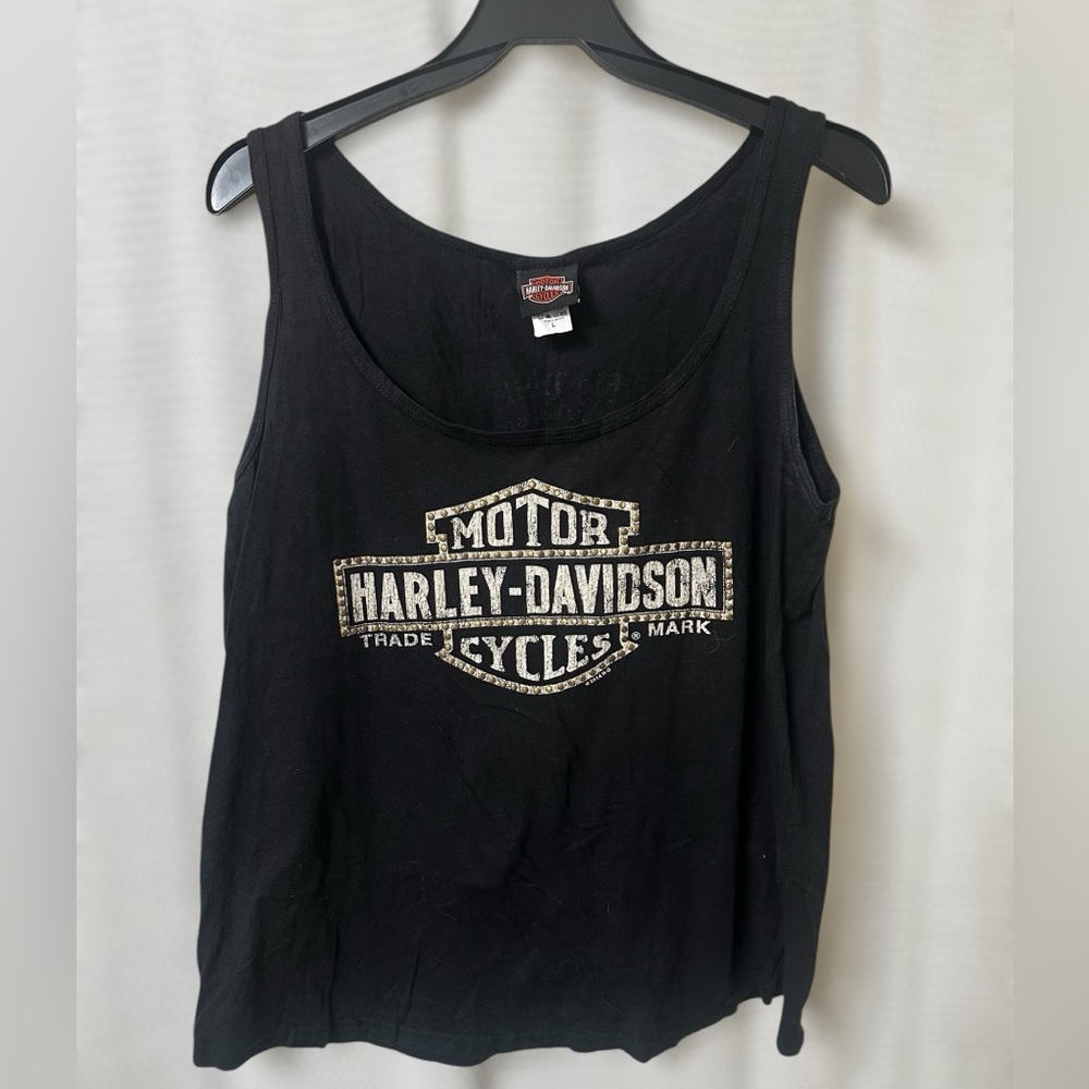 Harley-Davidson Black Tank with gold accents